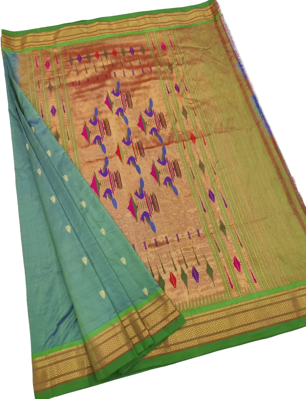 Paithani Saree – Pure Silk Handloom, Running Blouse, Silk Mark