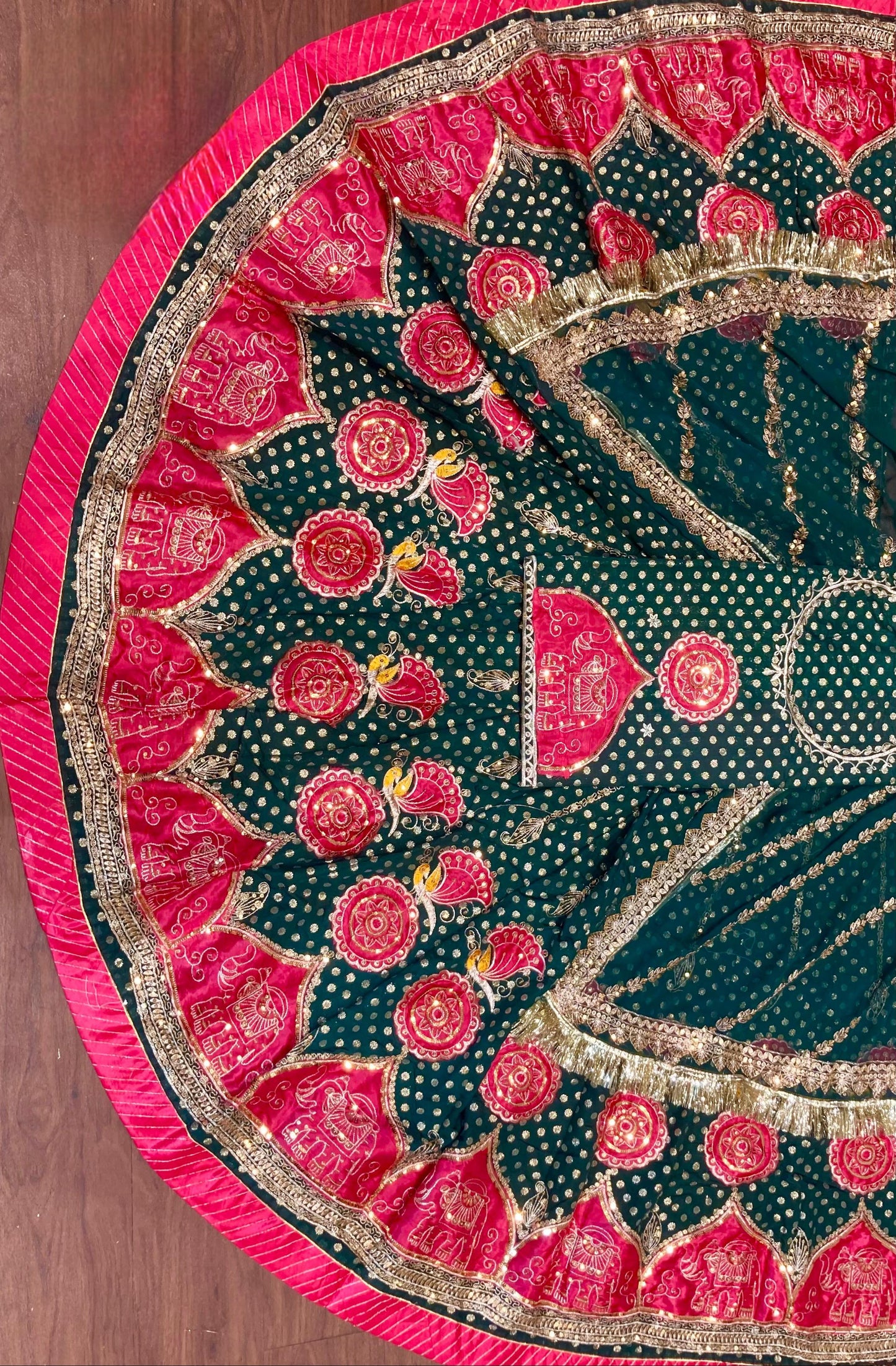 FANCY SOFT Banarsi FABRIC with Pure Odhani in New Colours Botique SATIN PATCH work beautiful Rajputi poshak
