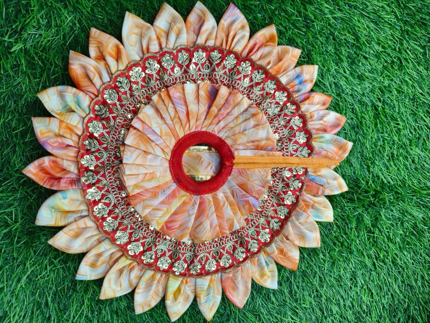 Double Frill Elegant Laddu Gopal Ji Poshak with Matching Pagri – Pack of 2