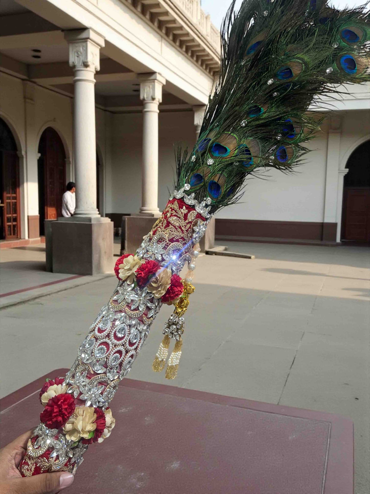 Decorative Mor Pankh stick /chadi size 32 inch / 50 inch 100 mor pankh