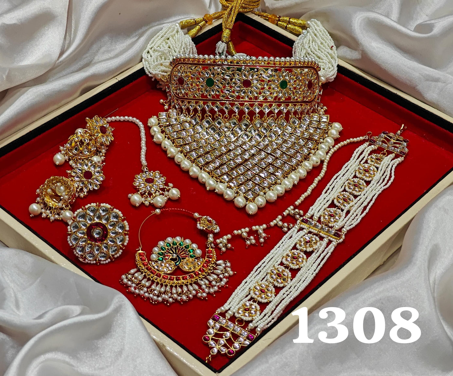 Rajasthani poshak exclusive jewelry Jhumka & Tika ,Ring, Mehri & Nath