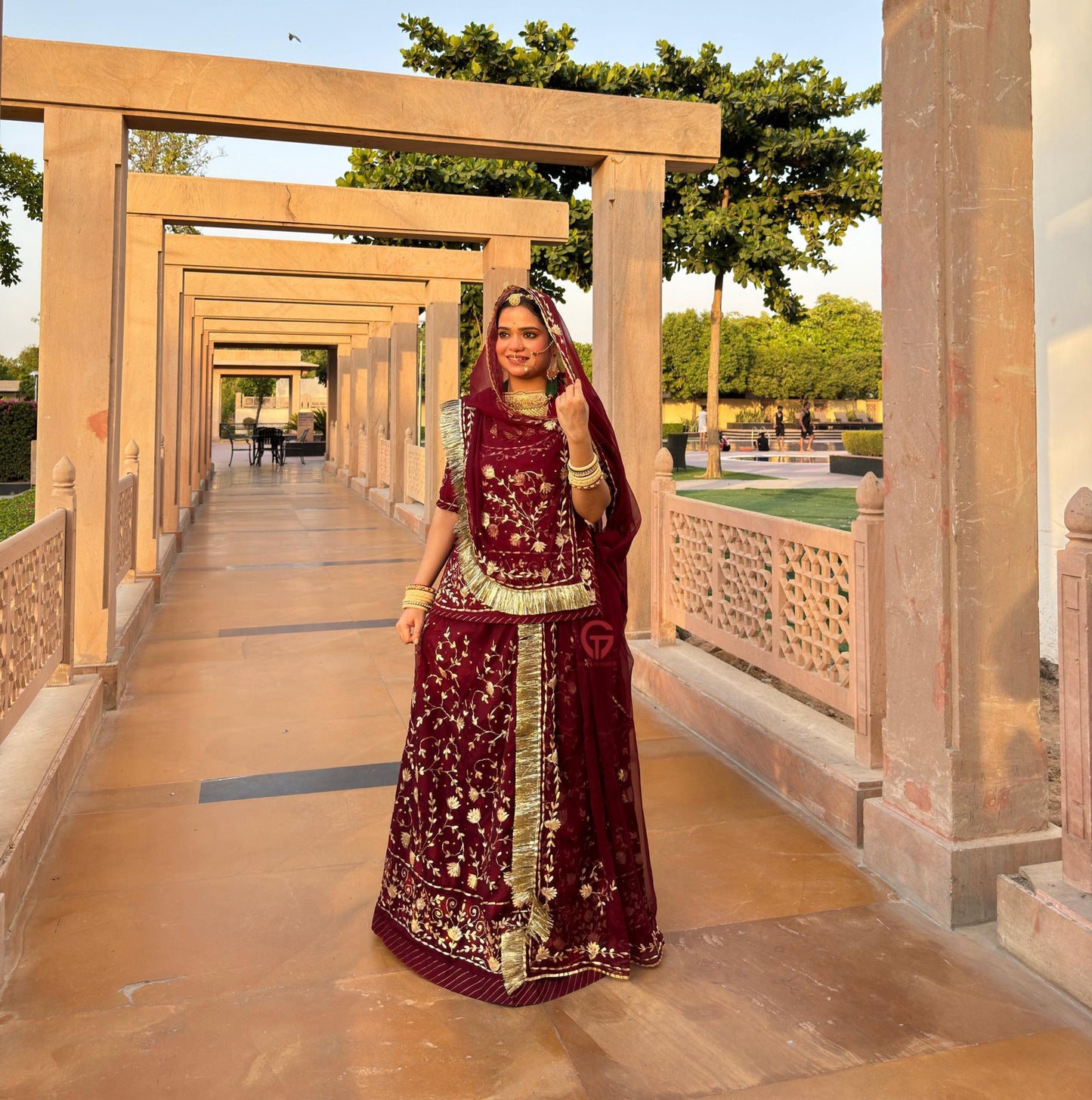PITRAN Work Zari Aree Elegant Rajasthani poshak