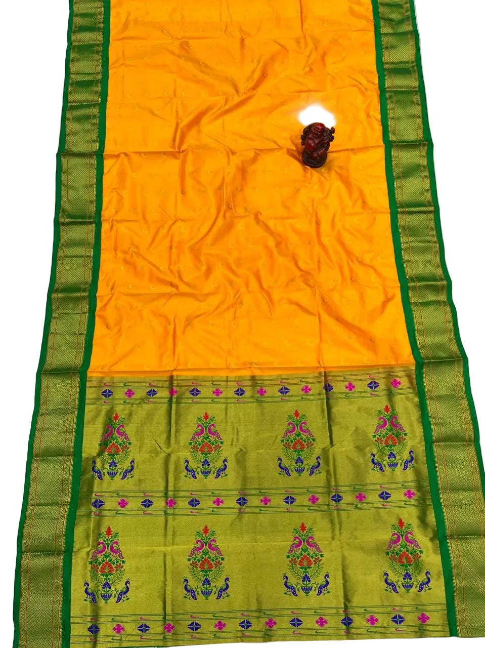Pure Silk Maharani Pallu Paithani Saree | Handwoven Chandrakor Butti Designer Saree