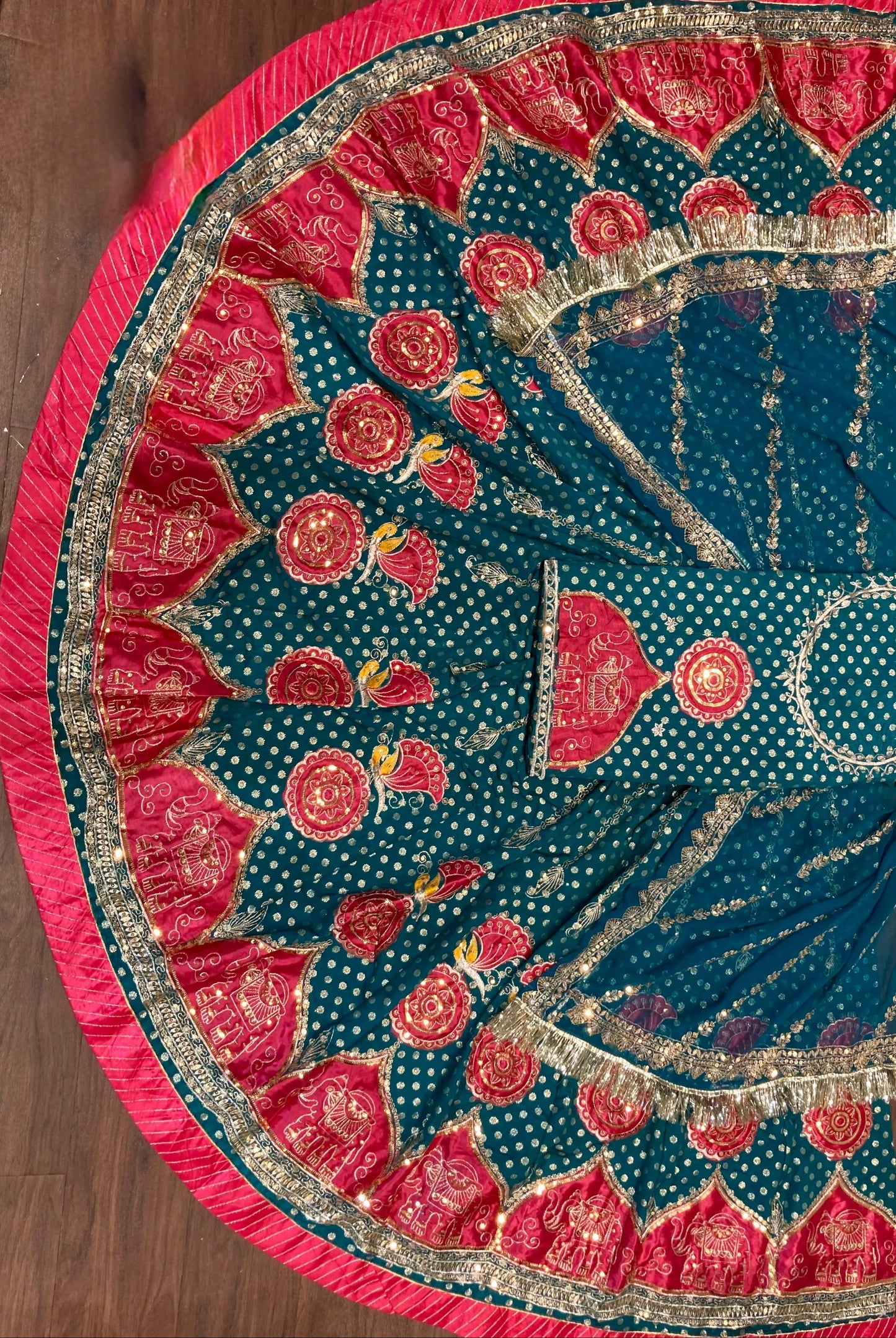 FANCY SOFT Banarsi FABRIC with Pure Odhani in New Colours Botique SATIN PATCH work beautiful Rajputi poshak