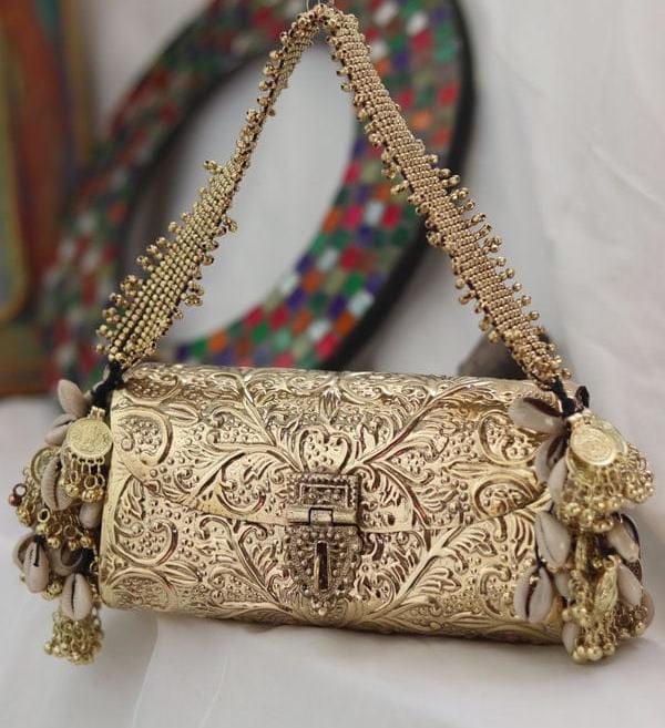 Traditional Gold Brass Clutch Purse