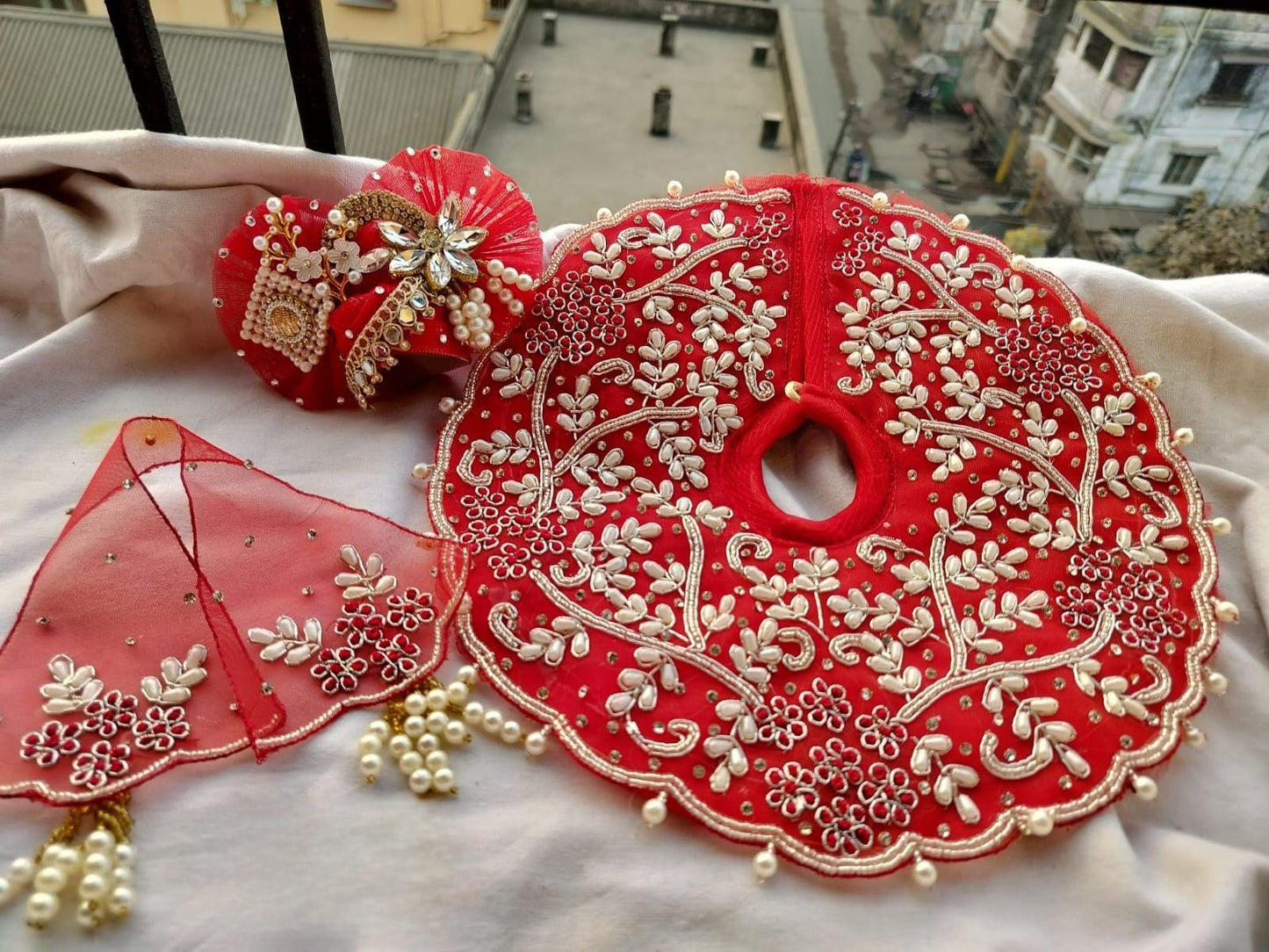 Shreeji Shringar Heavy Boutique Ladoo gopalji Poshak 6inch
