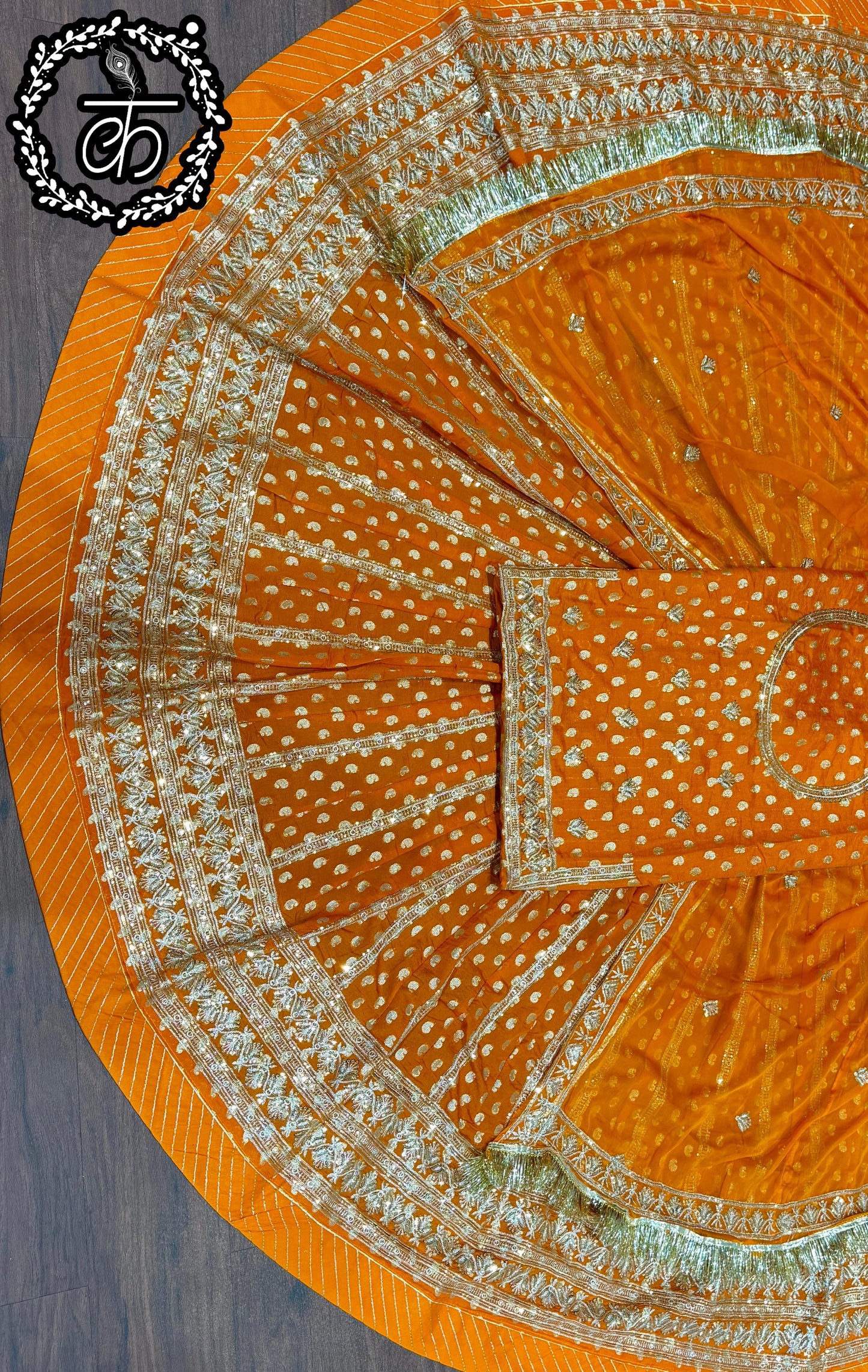 Beautiful 30 kali soft Banarasi fabric Rajasthani Poshak