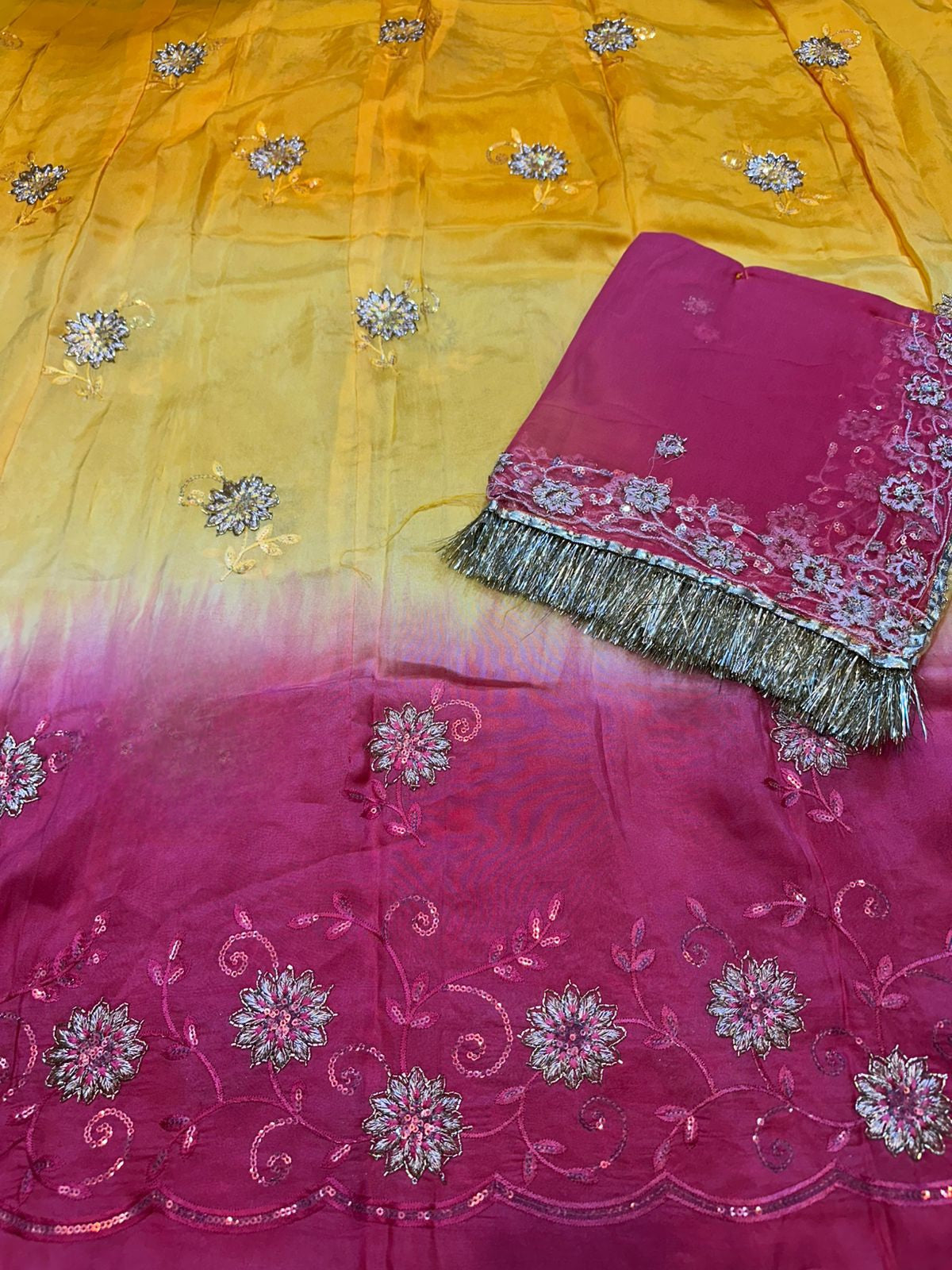 Heavy upada fabric thakurji pure odhna elegant boutique poshak