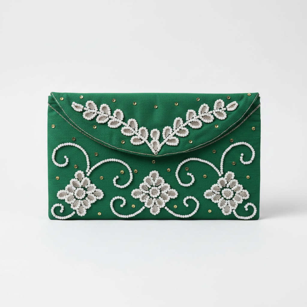 Designer Pearl Work Money Purse & Envelope Pack of 6 Multicolor | Wedding Gifting