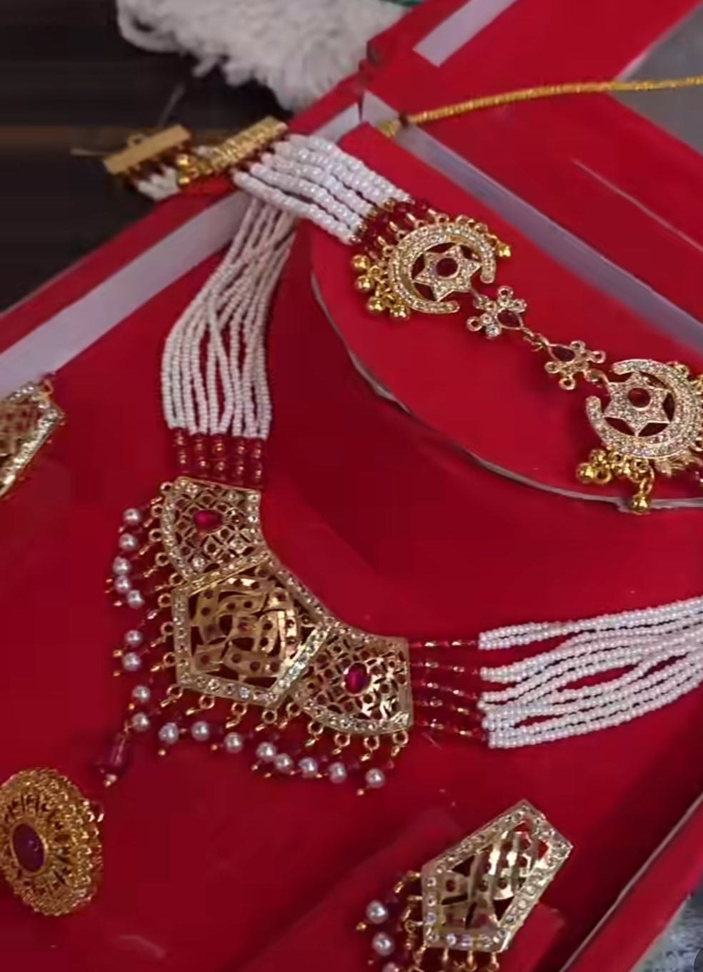 Jadau Jewellery Combo Set with Micro Polish – Royal Bridal Necklace Set for Wedding & Festive Wear (Code: AK)