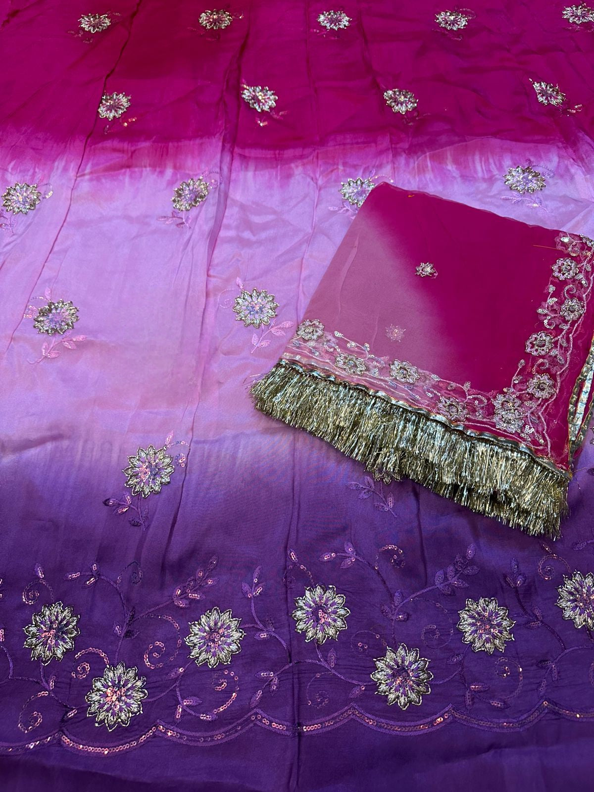 Heavy upada fabric thakurji pure odhna resam taara katdana work handwork Beautiful Rajputi poshak