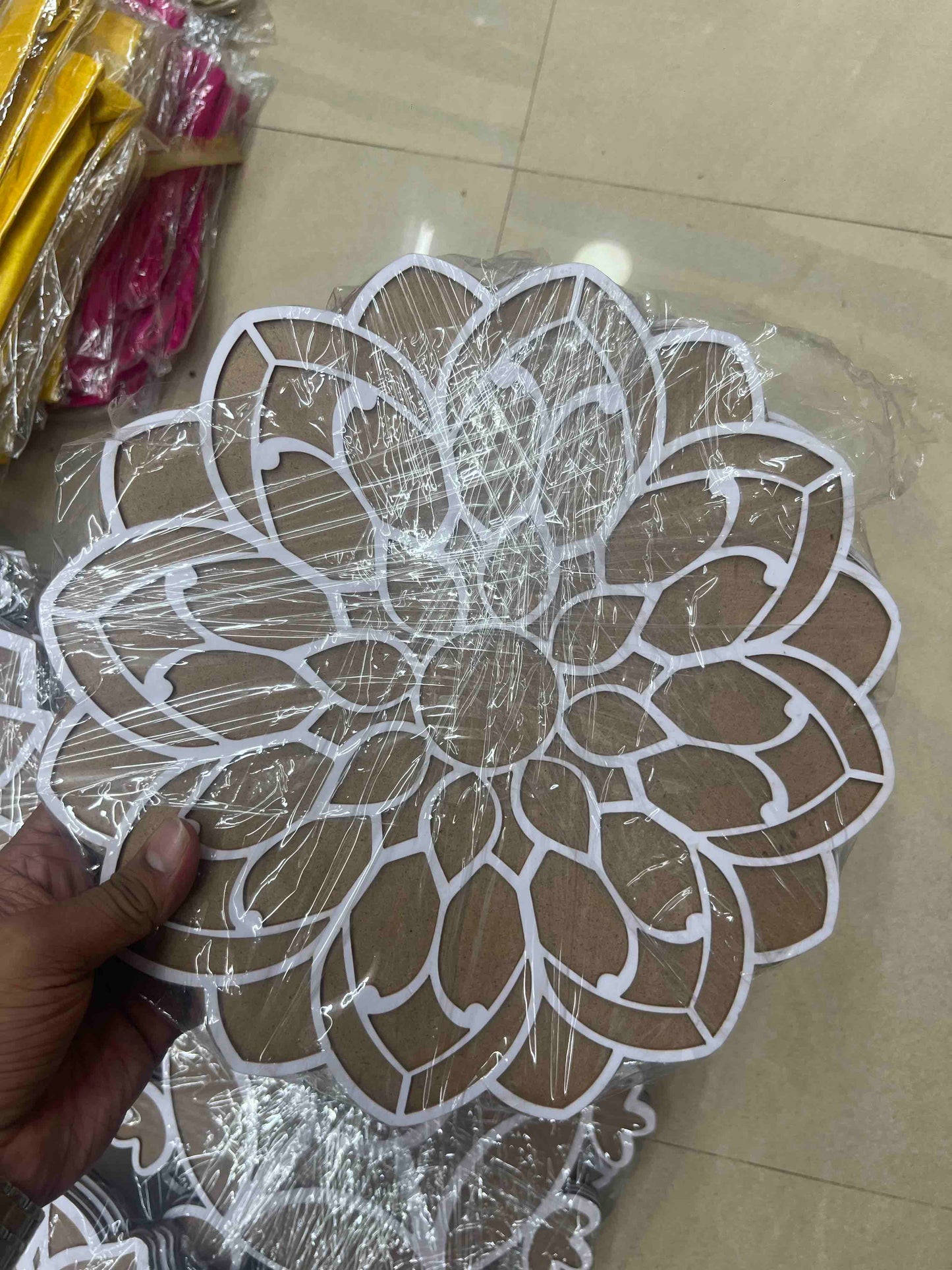 Rangoli Stencil Combo Pack – 12" Inch Reusable Wooden MDF Designs pack of 4
