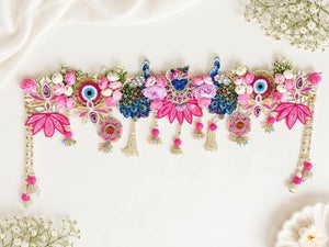 Shreenathji Peacock Evil Eye Floral Bandarwan Toran | Traditional Door Hanging (CODE: P)