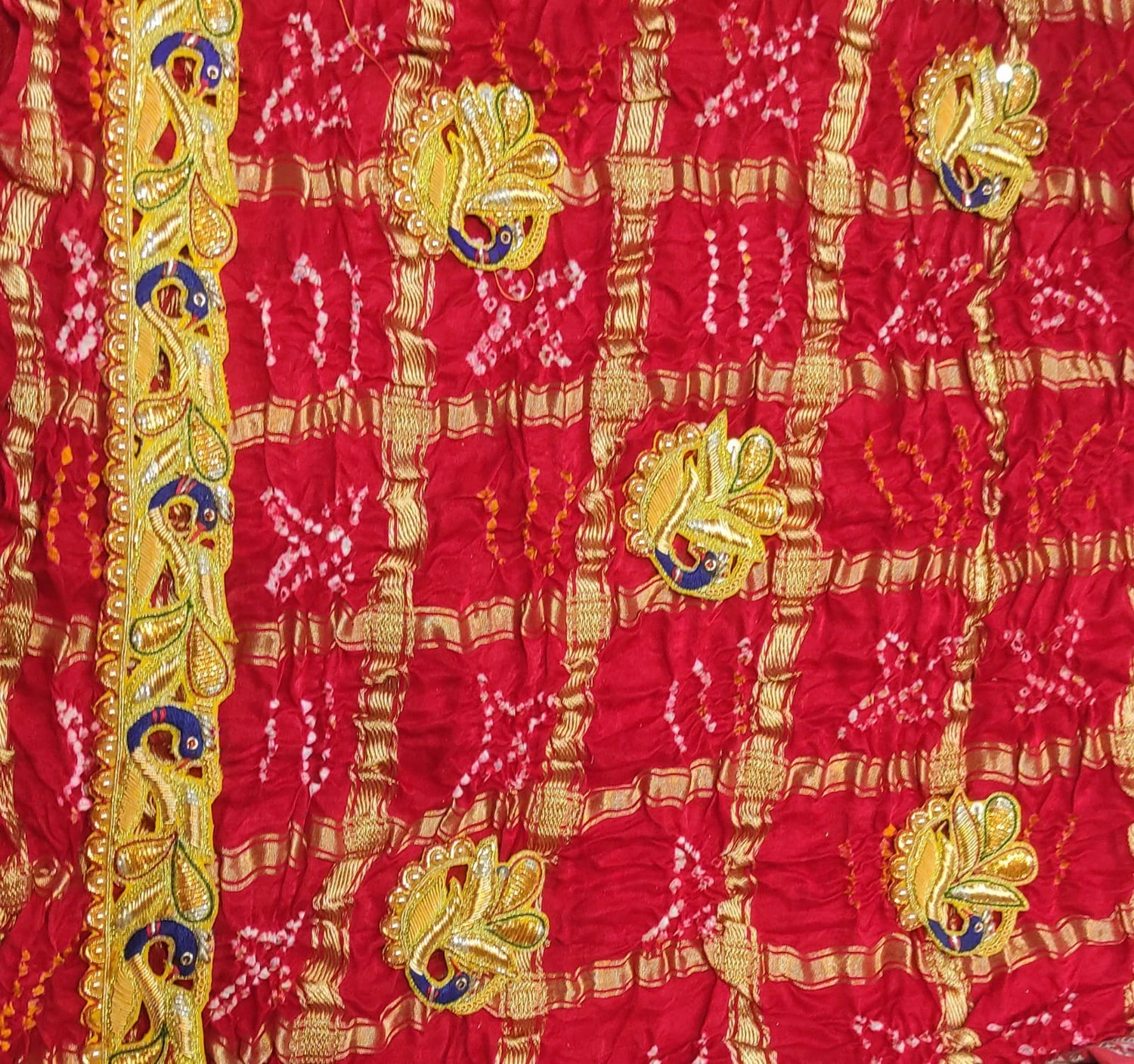 Pure Saccha Maal Gaji silk, Ojaria, Bhandhej odna kolkatta special chunri 🌹✨️