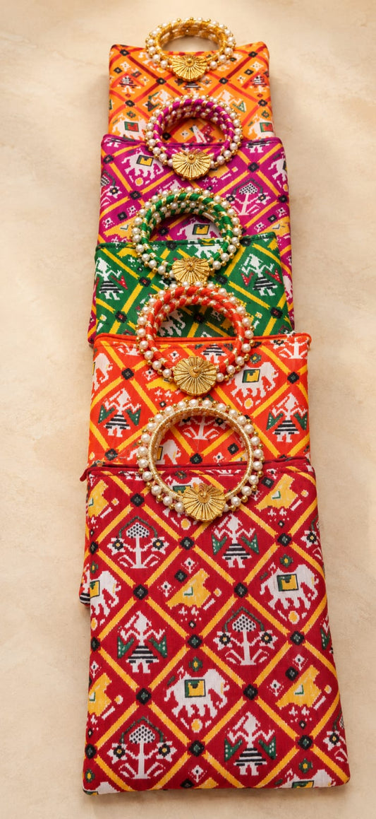 Patola designer Chudi Handle beautiful Gifting bag pack of 6   size 8/6* inch