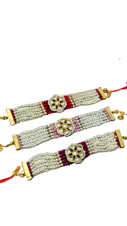 Ravishing  Jadau Kundan Bracelet Rakhi(pack of 1)