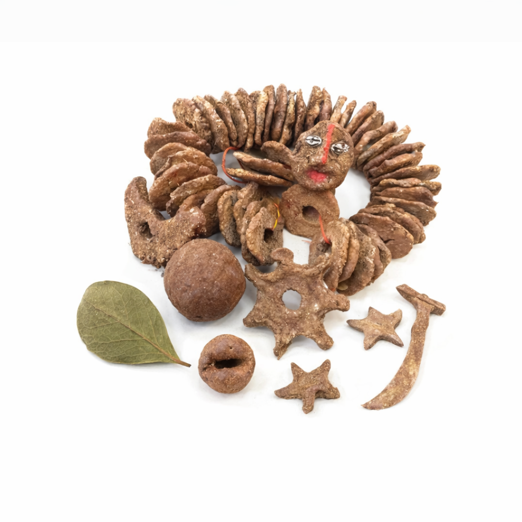 Cow Dung Badkulla Mala Gobar Badkulle/Holi Pooja  Desi Cow Dung Cakes for Hawan, Pujan and Religious Purpose (Set of 114 Piece)
