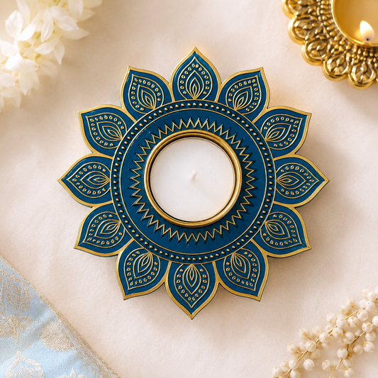 Floral Design MDF Rangoli Plates (Pack of 4) – Decorative Diwali Decor