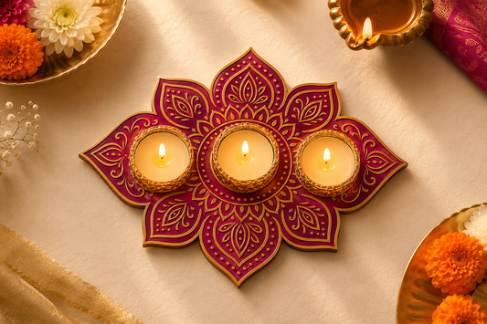 Royal MDF Rangoli Candle Stands (6 Inch) – Pack of 2