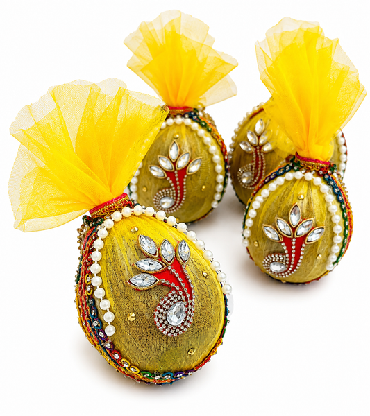 Decorative Sagun Nariyal for Godbharai (Pack of 2) | Traditional Baby Shower Ceremony Coconut