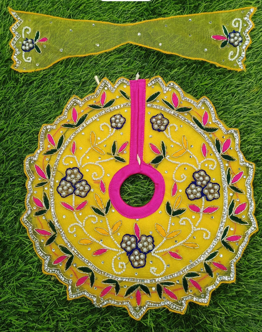 Pilli designer heavy Ladoo gopalji poshak  8 inch