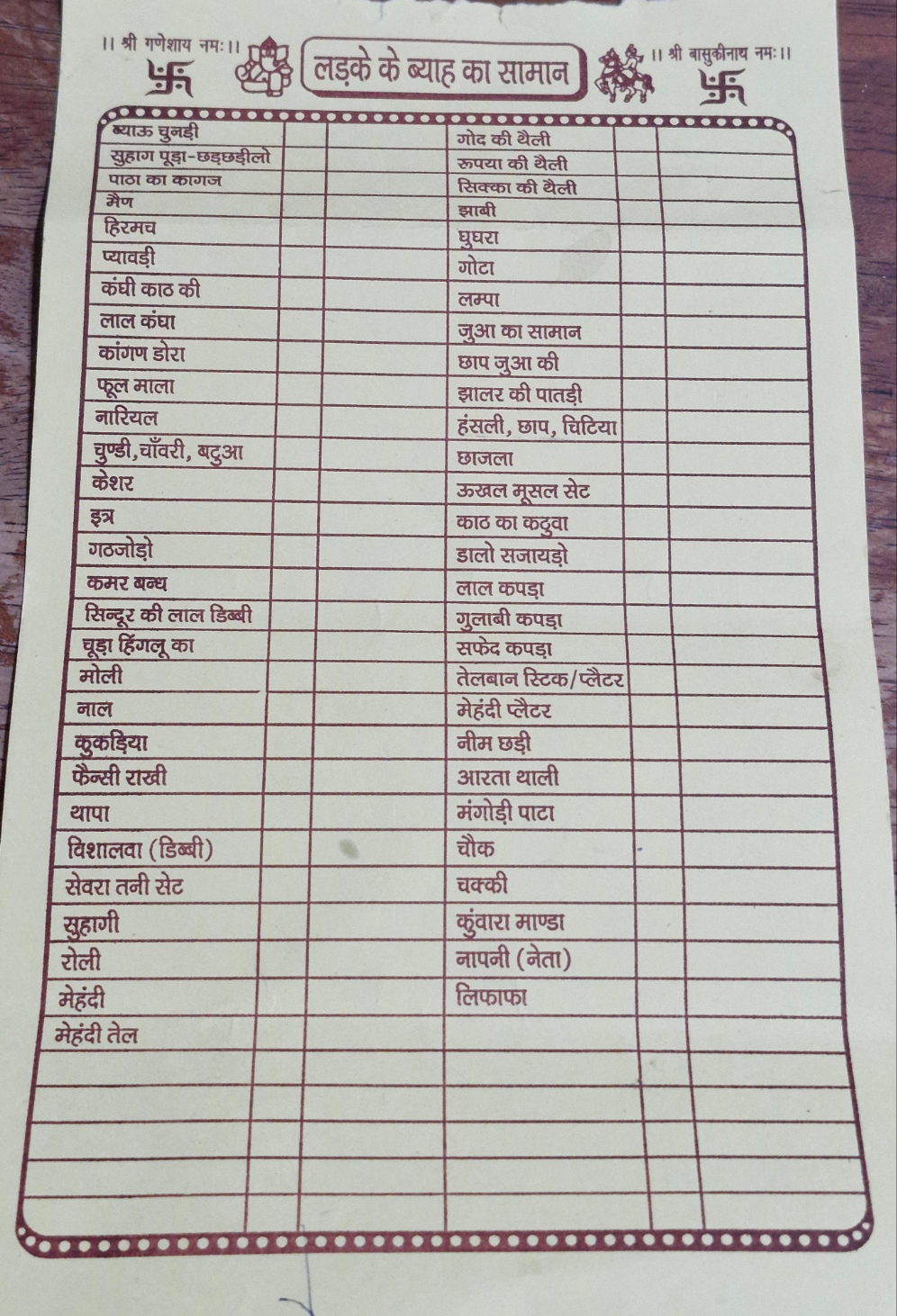 Groom & Bride puja ka samaan according to your requirements customized