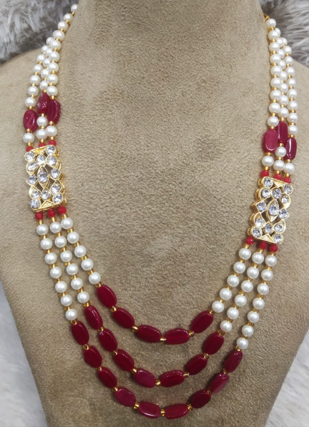Elegant 3 layer kundan work welcome mala ✨️pack of 5