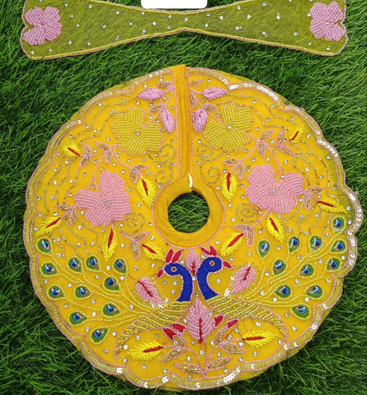 Mor cheed moti stone designer Ladoo gopalji poshak 6 inch