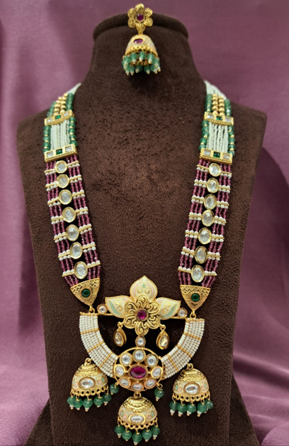 Emerald jadau kundan Necklace set💫