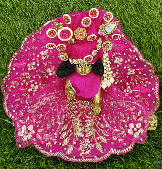 Tyohar special gu designer Ladoo gopalji poshak with mukut 💫             poshak size: 6" inch