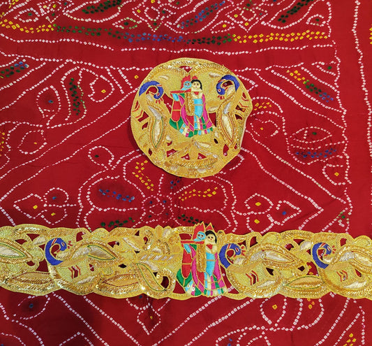 Pure Ojaria bandhej handwork Zardoji kolkatta special Rajasthani odna/ Chunri 🌹