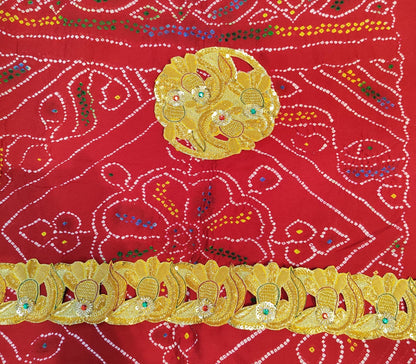 Pure Ojaria bandhej handwork Zardoji kolkatta special Rajasthani odna/ Chunri 🌹