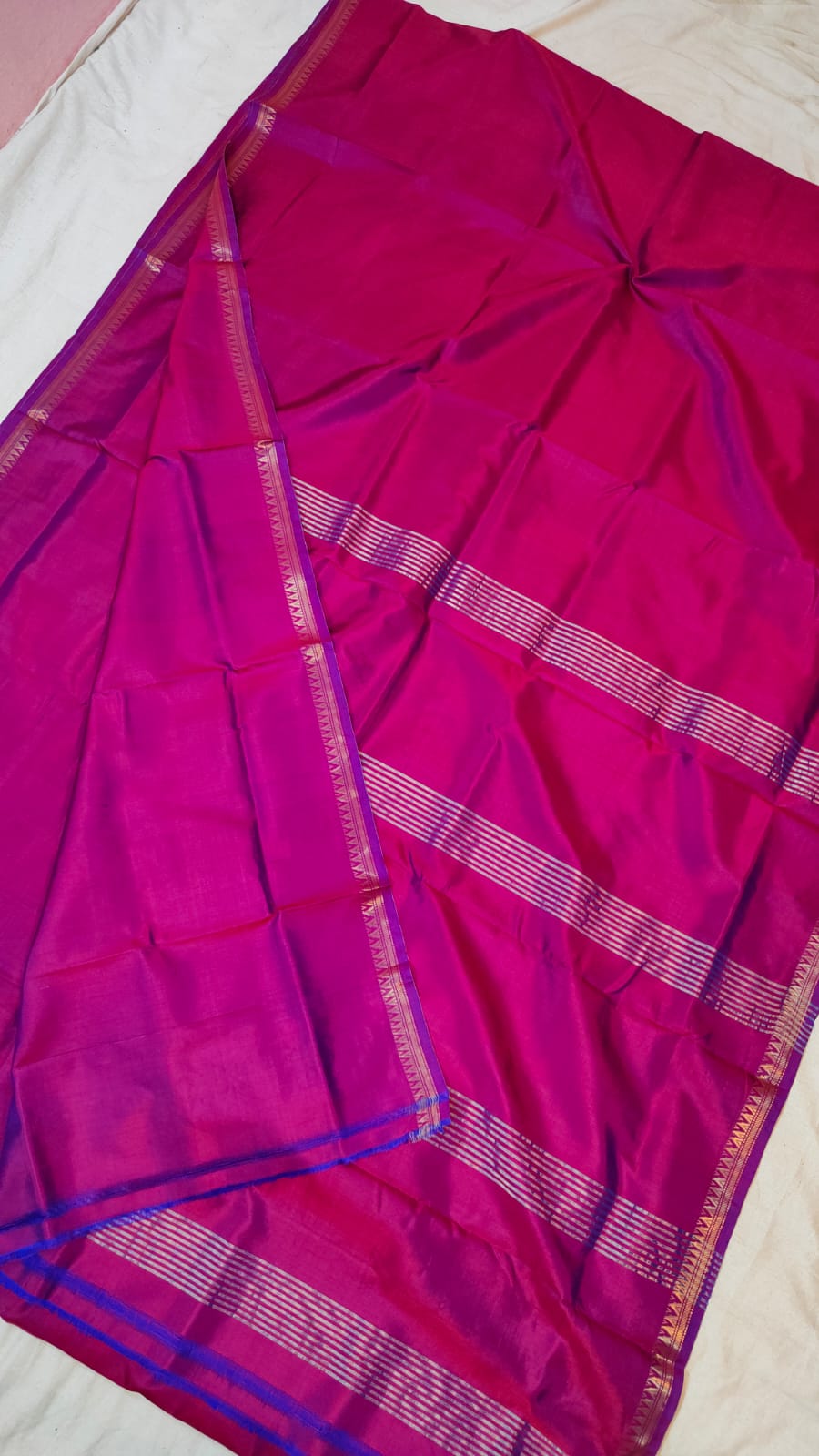 Rich colour Bishnupur Katan Silk saree