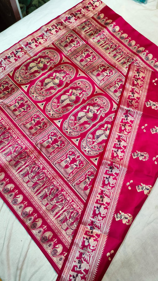 Beautiful Baluchuri Swarnachari Saree pure silk saree