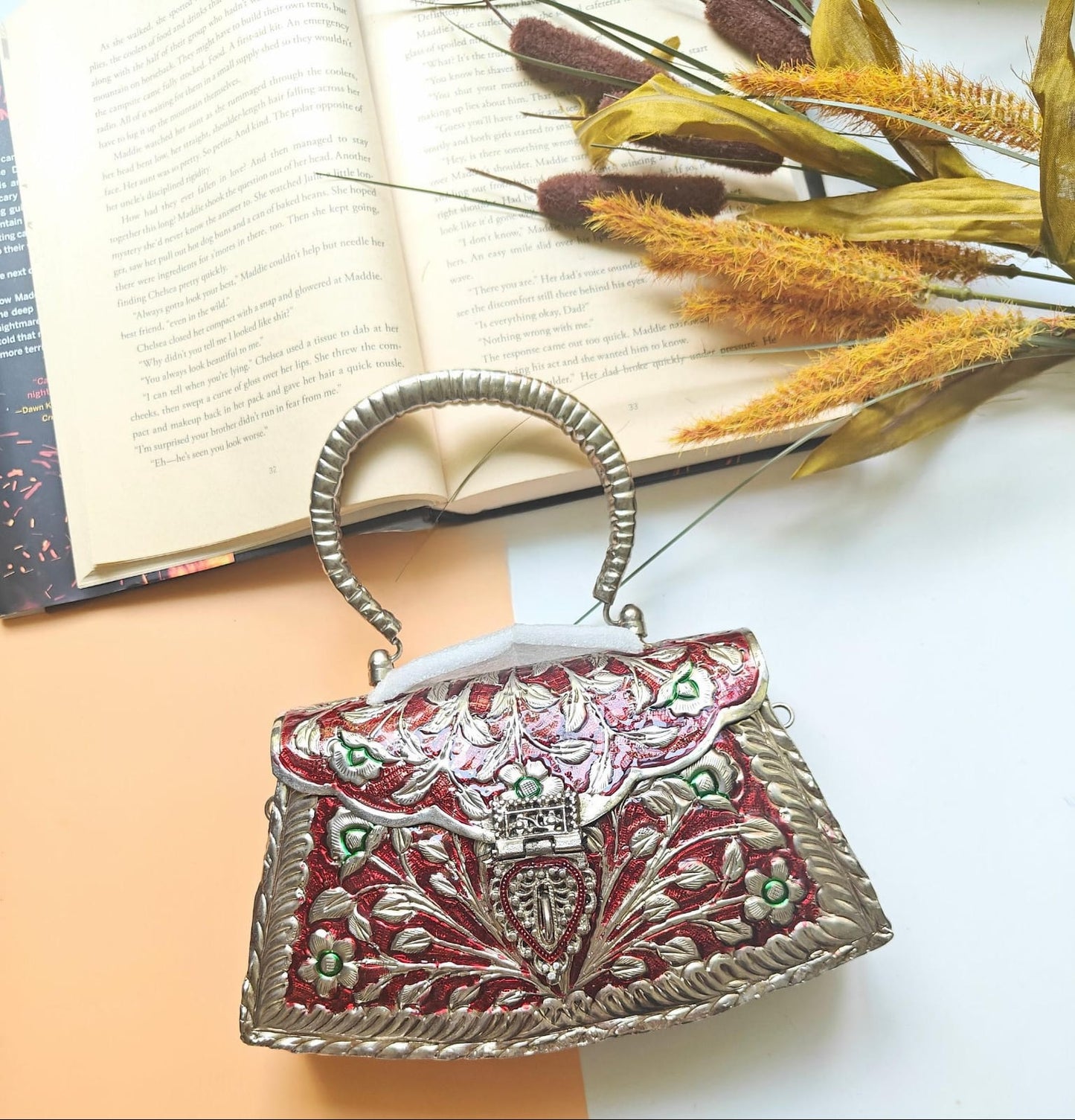 antique silver bridal purse