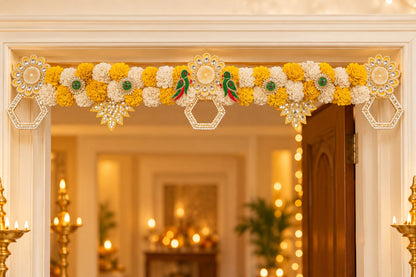 Beautiful floral toran for festive entrances, weddings and pooja décor