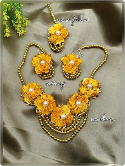 Floral Haldi Jewelry Set