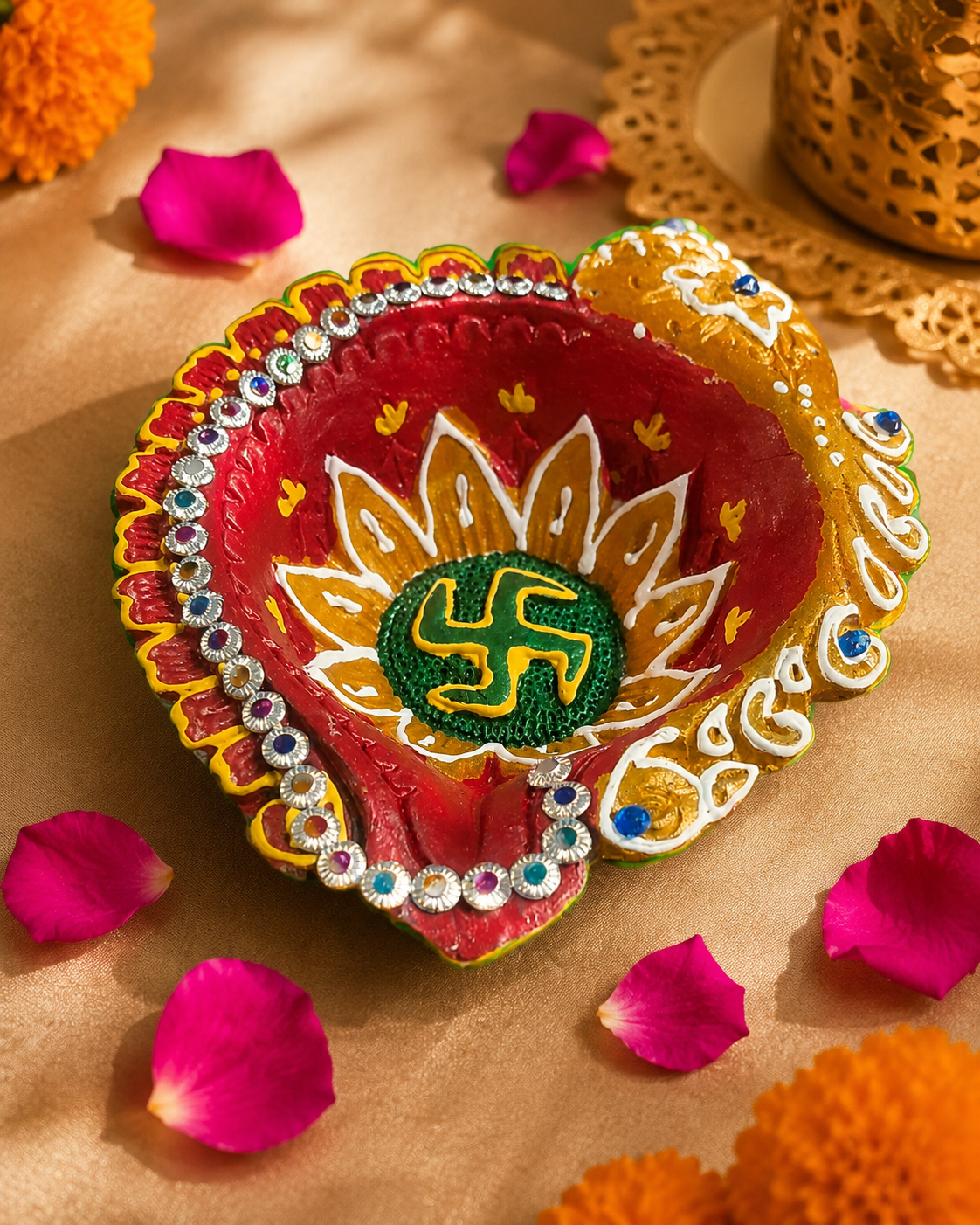 Akhand terracotta diya 5.5 inch for Diwali and pooja decoration