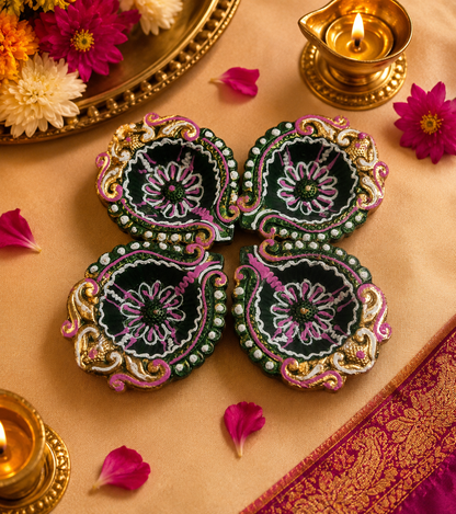 Assorted traditional terracotta diya designs for festive home décor