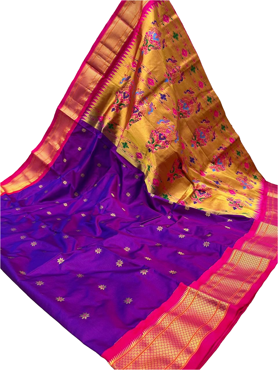 Kadiyal Border Pure Silk Paithani Saree | Silk Mark Certified | Designer Paithani