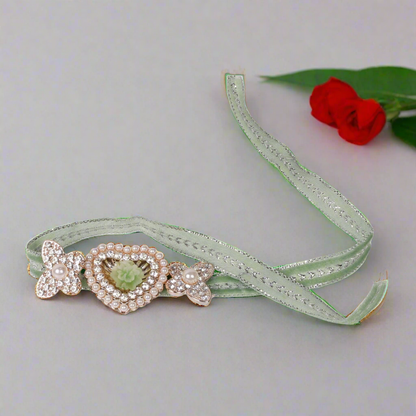 Beautiful handcrafted heart shap Rakhi 🌸