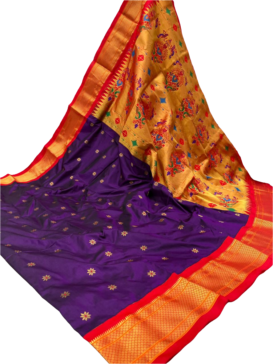 Kadiyal Border Pure Silk Paithani Saree | Silk Mark Certified | Designer Paithani