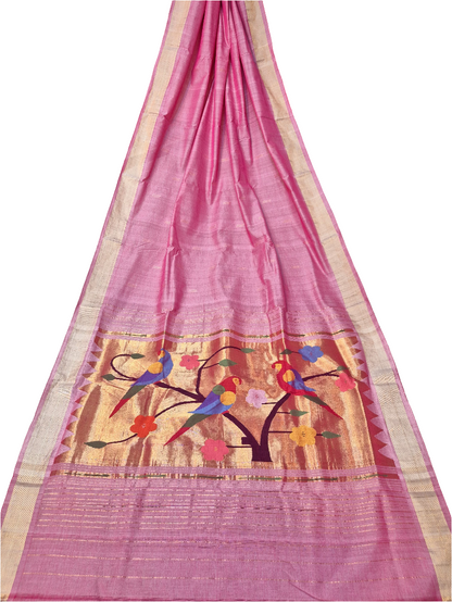 Cotton Fancy Paithani Saree – Handloom Pure Cotton with Fancy Pallu & Running Blouse