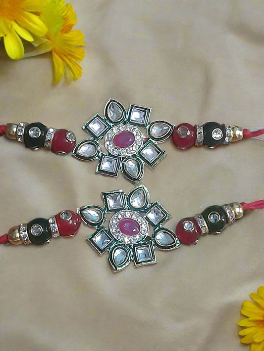 Beautiful  kundan work Rakhi 🌸(pack of 1)