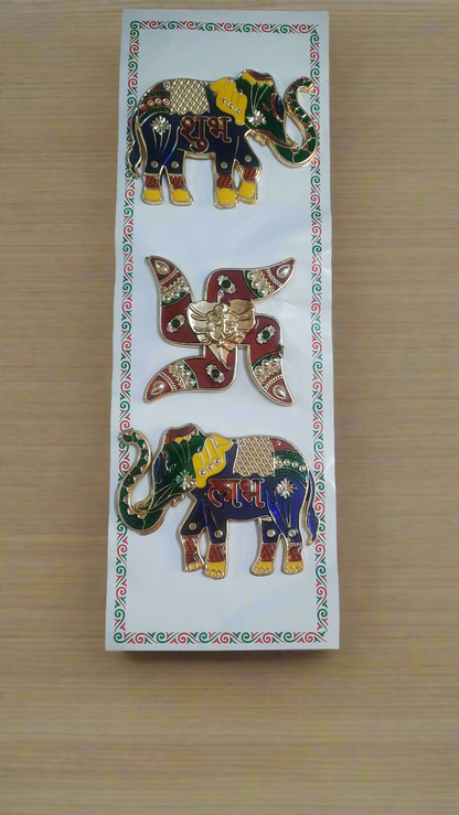 Elephant swasthik Design acrylic subh labh stickers🌹