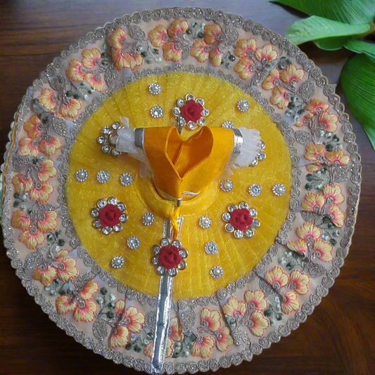 Ladoo Gopalji floral embroidery Poshak