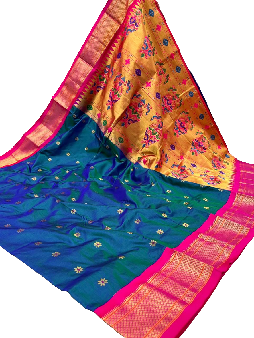 Kadiyal Border Pure Silk Paithani Saree | Silk Mark Certified | Designer Paithani