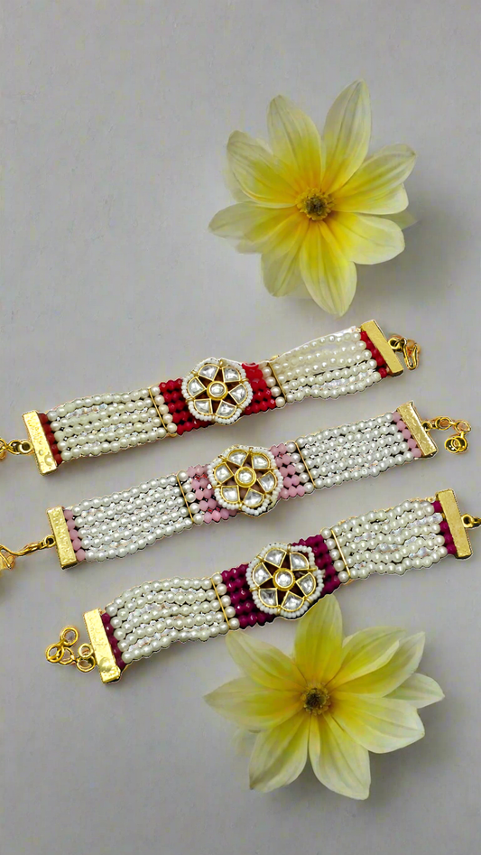 Kundan work Bracelet Rakhi (pack of 1)🌷