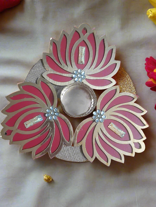 Handcrafted rangoli Lotus diya 🌹🪔 7*inch