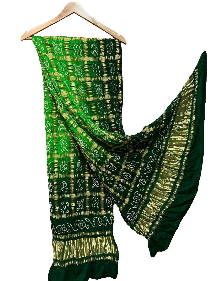 Pure Gaji Silk Bandhani Gharchola Dupatta